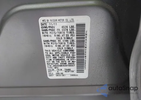 2012 Nissan Rogue S z USA, uszkodzony, nr VIN JN8AS5MV6CW706557